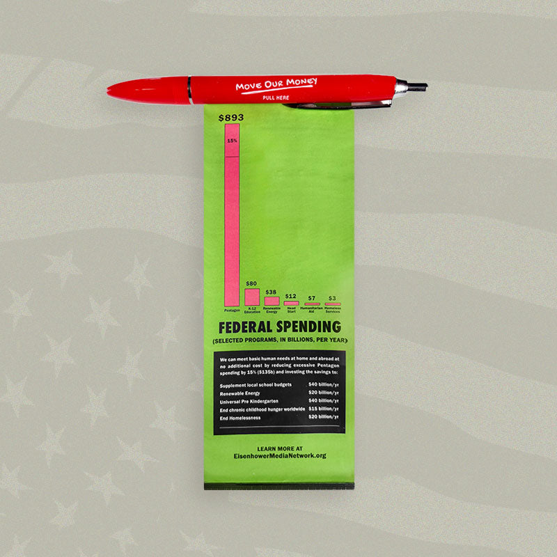 Banner Pen with federal spending chart